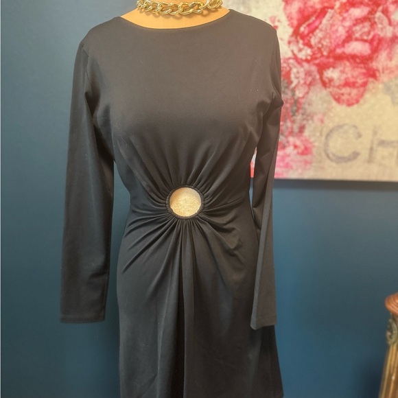 Susana Monaco Black Dress with Hole Accent Large NWT - Picture 1 of 6